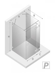 NZ2 KABINA AVEXA WHITE 1D KWADRATOWA PRZYŚCIENNA P 110x110x200 CZYSTE 6mm ACTIVE SHIELD 2.0