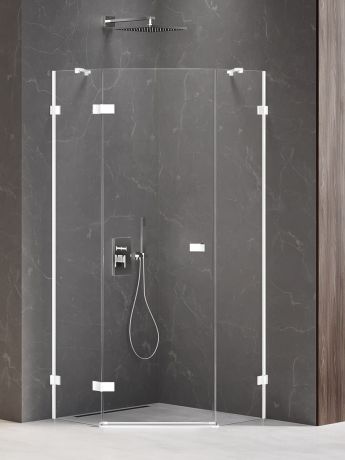 Przejdź do produktu NZ2 KABINA AVEXA WHITE 1D PIĘCIOKĄTNA L 90x90x200 CZYSTE 6mm ACTIVE SHIELD 2.0