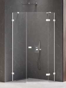 NZ2 KABINA AVEXA WHITE 1D PIĘCIOKĄTNA ASYMETRYCZNA L 100x80x200 CZYSTE 6mm ACTIVE SHIELD 2.0 DRZWI PRAWE