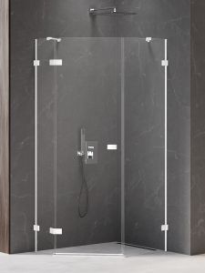 NZ2 KABINA AVEXA WHITE 1D PIĘCIOKĄTNA ASYMETRYCZNA P 100x80x200 CZYSTE 6mm ACTIVE SHIELD 2.0 DRZWI LEWE