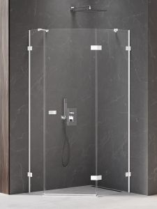 NZ2 KABINA AVEXA WHITE 1D PIĘCIOKĄTNA ASYMETRYCZNA P 100x80x200 CZYSTE 6mm ACTIVE SHIELD 2.0 DRZWI PRAWE