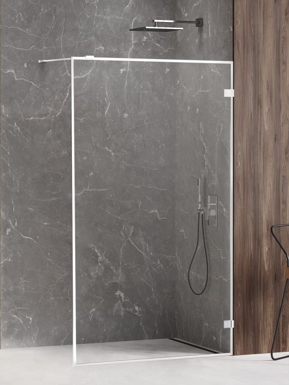 NZ4 KABINA AVEXA WHITE WALK-IN  140x200 CZYSTE 6mm ACTIVE SHIELD 2.0 RAMKA ALU