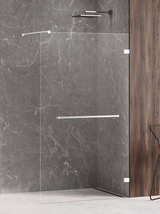 NZ4 KABINA AVEXA WHITE WALK-IN  90x200 CZYSTE 6mm ACTIVE SHIELD 2.0 WIESZAK