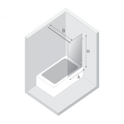 NZ2 PARAWAN NAWANNOWY AVEXA WHITE  80x150 CZYSTE 6mm ACTIVE SHIELD 2.0  WSP. PROSTOPADŁY