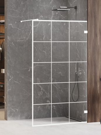 Przejdź do produktu NZ6 KABINA AVEXA WHITE WALK-IN U 140x200 CZYSTE 6mm ACTIVE SHIELD 2.0 WZÓR KRATKA