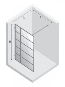 NZ6 KABINA AVEXA WHITE WALK-IN U 140x200 CZYSTE 6mm ACTIVE SHIELD 2.0 WZÓR KRATKA