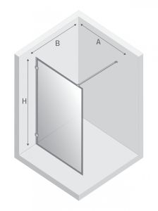 NZ6 KABINA AVEXA WHITE WALK-IN U 130x200 CZYSTE 6mm ACTIVE SHIELD 2.0 WZÓR RAMKA