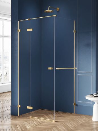 Przejdź do produktu NZ4 KABINA AVEXA GOLD BRUSHED 1D PROSTOKĄTNA L 80x100x200 CZYSTE 6mm ACTIVE SHIELD 2.0 WIESZAK
