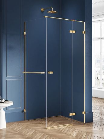 Przejdź do produktu NZ4 KABINA AVEXA GOLD BRUSHED 1D PROSTOKĄTNA P 100x110x200 CZYSTE 6mm ACTIVE SHIELD 2.0 WIESZAK