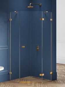 KABINA AVEXA GOLD BRUSHED 1D PIĘCIOKĄTNA P 80x80x200 CZYSTE 6mm ACTIVE SHIELD 2.0
