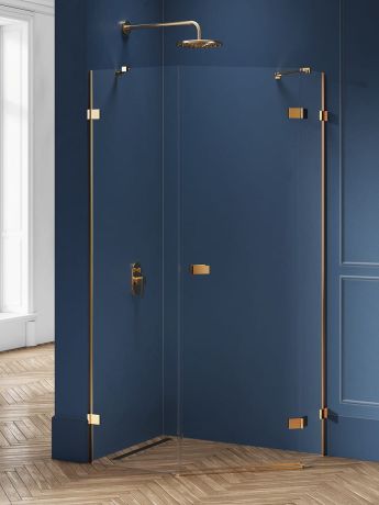 Przejdź do produktu KABINA AVEXA GOLD BRUSHED 1D PIĘCIOKĄTNA ASYMETRYCZNA L 100x80x200 CZYSTE 6mm ACTIVE SHIELD 2.0 DRZWI PRAWE