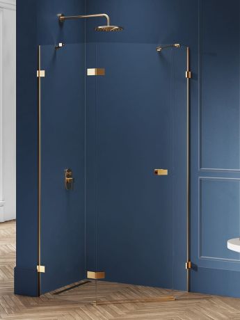 Przejdź do produktu KABINA AVEXA GOLD BRUSHED 1D PIĘCIOKĄTNA ASYMETRYCZNA L 100x80x200 CZYSTE 6mm ACTIVE SHIELD 2.0 DRZWI LEWE
