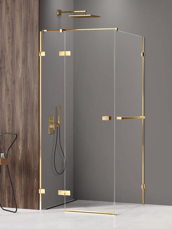 NZ4 KABINA AVEXA GOLD SHINE 1D PROSTOKĄTNA L 90x80x200 CZYSTE 6mm ACTIVE SHIELD 2.0 WIESZAK