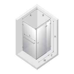 NZ4 KABINA AVEXA GOLD SHINE 1D KWADRATOWA P 110x110x200 CZYSTE 6mm ACTIVE SHIELD 2.0 WIESZAK