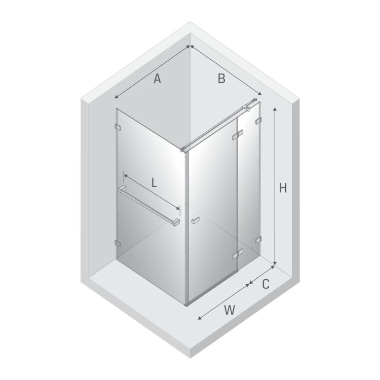 NZ4 KABINA AVEXA GOLD SHINE 1D KWADRATOWA P 110x110x200 CZYSTE 6mm ACTIVE SHIELD 2.0 WIESZAK