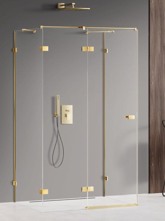 KABINA AVEXA GOLD SHINE 1D KWADRATOWA PRZYŚCIENNA L 110x110x200 CZYSTE 6mm ACTIVE SHIELD 2.0