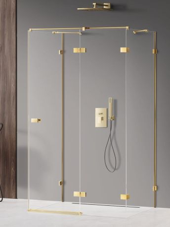 Przejdź do produktu KABINA AVEXA GOLD SHINE 1D KWADRATOWA PRZYŚCIENNA P 100x100x200 CZYSTE 6mm ACTIVE SHIELD 2.0
