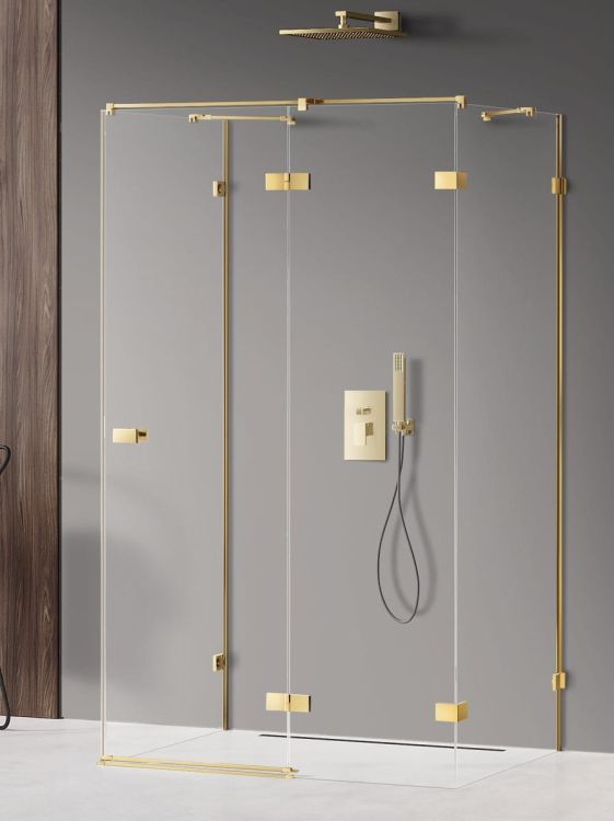 KABINA AVEXA GOLD SHINE 1D KWADRATOWA PRZYŚCIENNA P 100x100x200 CZYSTE 6mm ACTIVE SHIELD 2.0
