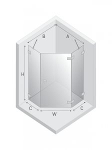 KABINA AVEXA GOLD SHINE 1D PIĘCIOKĄTNA P 80x80x200 CZYSTE 6mm ACTIVE SHIELD 2.0