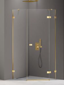 KABINA AVEXA GOLD SHINE 1D PIĘCIOKĄTNA ASYMETRYCZNA L 100x80x200 CZYSTE 6mm ACTIVE SHIELD 2.0 DRZWI PRAWE