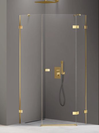 Przejdź do produktu KABINA AVEXA GOLD SHINE 1D PIĘCIOKĄTNA ASYMETRYCZNA L 100x80x200 CZYSTE 6mm ACTIVE SHIELD 2.0 DRZWI PRAWE
