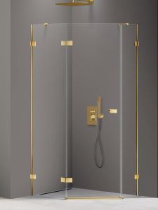 KABINA AVEXA GOLD SHINE 1D PIĘCIOKĄTNA ASYMETRYCZNA L 100x80x200 CZYSTE 6mm ACTIVE SHIELD 2.0 DRZWI LEWE