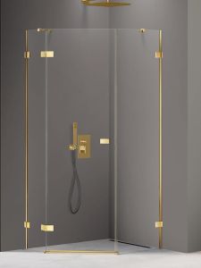 KABINA AVEXA GOLD SHINE 1D PIĘCIOKĄTNA ASYMETRYCZNA P 100x80x200 CZYSTE 6mm ACTIVE SHIELD 2.0 DRZWI LEWE