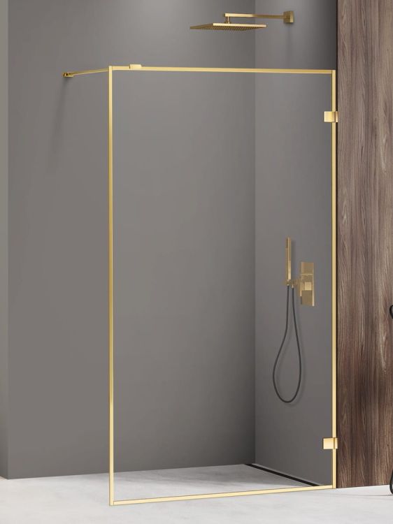 NZ4 KABINA AVEXA GOLD SHINE WALK-IN  110x200 CZYSTE 6mm ACTIVE SHIELD 2.0 RAMKA ALU
