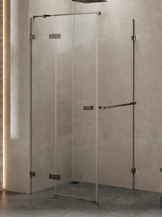 NZ4 KABINA AVEXA GUNMETAL BRUSHED 1D PROSTOKĄTNA L 120x70x200 CZYSTE 6mm ACTIVE SHIELD 2.0 WIESZAK