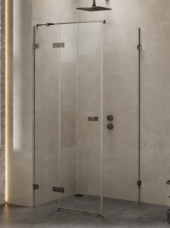 KABINA AVEXA GUNMETAL BRUSHED 1D KWADRATOWA L 80x80x200 CZYSTE 6mm ACTIVE SHIELD 2.0