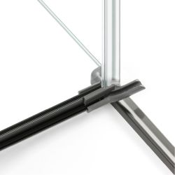 KABINA AVEXA GUNMETAL BRUSHED 1D PROSTOKĄTNA L 100x120x200 CZYSTE 6mm ACTIVE SHIELD 2.0