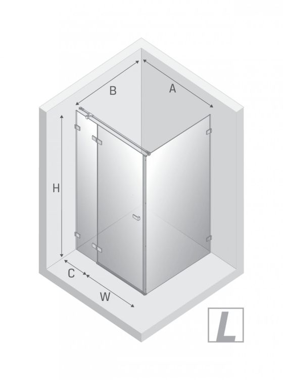KABINA AVEXA GUNMETAL BRUSHED 1D PROSTOKĄTNA L 110x70x200 CZYSTE 6mm ACTIVE SHIELD 2.0