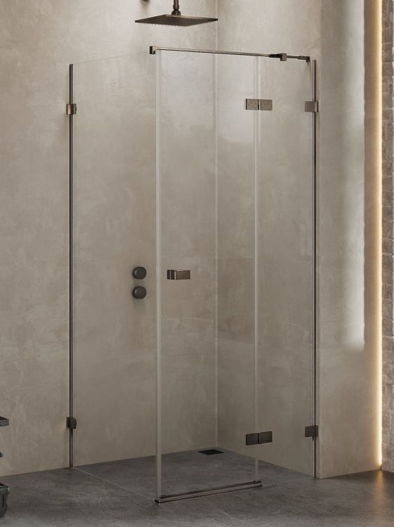 KABINA AVEXA GUNMETAL BRUSHED 1D PROSTOKĄTNA P 80x90x200 CZYSTE 6mm ACTIVE SHIELD 2.0