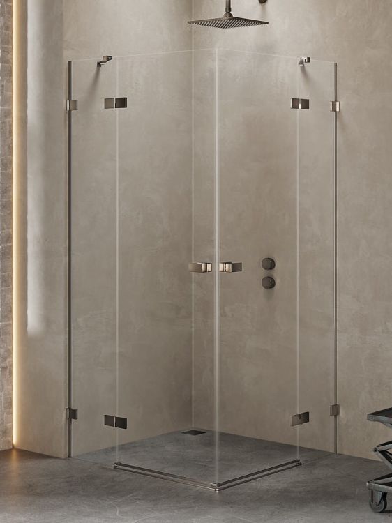 KABINA AVEXA GUNMETAL BRUSHED 2D PROSTOKĄTNA  120x100x200 CZYSTE 6mm ACTIVE SHIELD 2.0