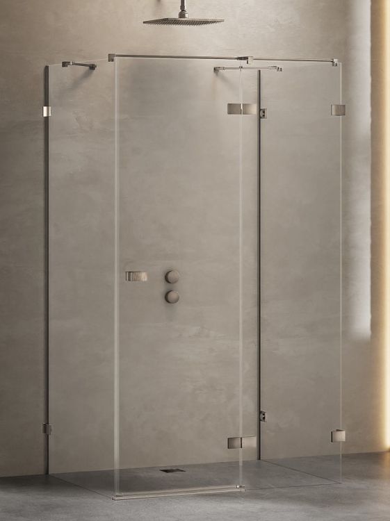 KABINA AVEXA GUNMETAL BRUSHED 1D KWADRATOWA PRZYŚCIENNA P 110x110x200 CZYSTE 6mm ACTIVE SHIELD 2.0