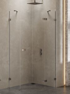 KABINA AVEXA GUNMETAL BRUSHED 1D PIĘCIOKĄTNA P 90x90x200 CZYSTE 6mm ACTIVE SHIELD 2.0