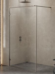 NZ4 KABINA AVEXA GUNMETAL BRUSHED WALK-IN  120x200 CZYSTE 6mm ACTIVE SHIELD 2.0 RAMKA ALU