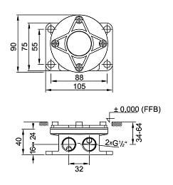 Przejdź do produktu Element podłogowy podtynkowy do baterii wolnostojącej Steinberg 0201162