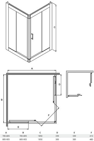 Przejdź do produktu Kabina prysznicowa kwadratowa 90x90x185 cm Besco Modern 90 MK-90-185-C