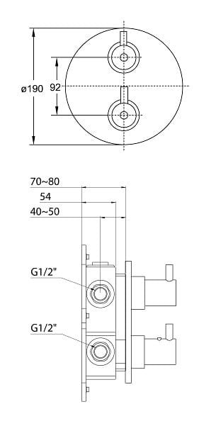 Bateria prysznicowo-wannowa termostatyczna 2-drożna Steinberg seria 100 chrom 1004133 