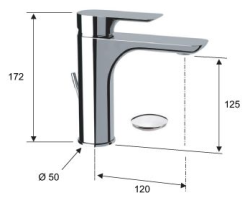 Bateria umywalkowa stojąca z korkiem Remer Infinity I10CR