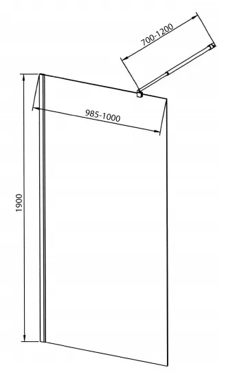 Kabina prysznicowa 100 cm typu walk-in Aqualine WI100 chrom