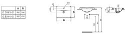 Umywalka prostokątna wpuszczana w blat 50x39 cm Ideal Standard Connect E504301 rysunek techniczny