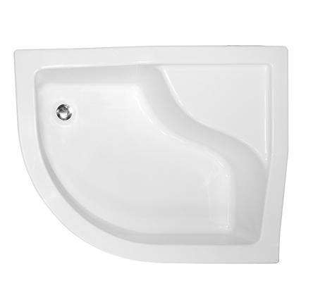 Brodzik asymetryczny z siedziskiem 120x85x24 cm Maxi 120