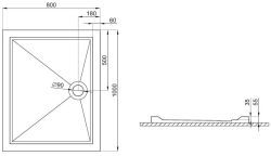 brodzik Goliat 100x80 Polimat rys.tech.