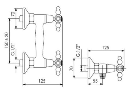 Przejdź do produktu Bateria prysznicowa ścienna Retro Giulini Parigi 7307 bronzo