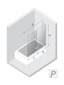 NZ2 PARAWAN NAWANNOWY AVEXA GUNMETAL BRUSHED 1D P 100x150 CZYSTE 6mm ACTIVE SHIELD 2.0