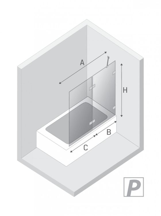 NZ2 PARAWAN NAWANNOWY AVEXA GUNMETAL BRUSHED 1D P 100x150 CZYSTE 6mm ACTIVE SHIELD 2.0