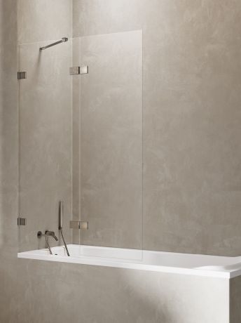 Przejdź do produktu NZ4 PARAWAN NAWANNOWY AVEXA GUNMETAL BRUSHED 1D L 130x150 CZYSTE 6mm ACTIVE SHIELD 2.0