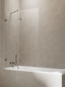 NZ4 PARAWAN NAWANNOWY AVEXA GUNMETAL BRUSHED 1D L 140x150 CZYSTE 6mm ACTIVE SHIELD 2.0